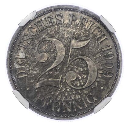 Germany, Wilhelm II (1888-1918), Pattern nickel 25 Pfennig, 1909 - rare