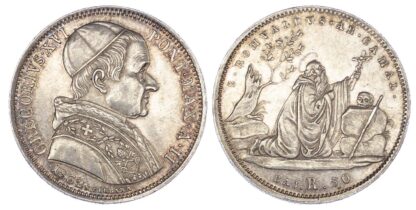 Italy, Papal States, Gregory XVI (1831-1846), silver 50 Baiocchi, 1832