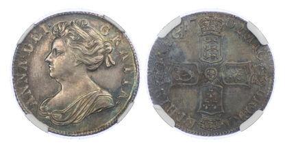 Anne (1702-14), Shilling, 1702, MS 63 NGC