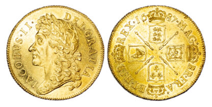 James II (1685-88), Two Guineas, 1687, Good Extremely Fine