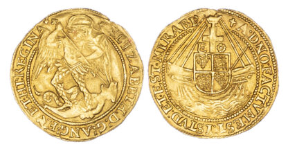 Elizabeth I (1558-1603), Angel, fifth issue, mintmark Latin cross (1580-81)