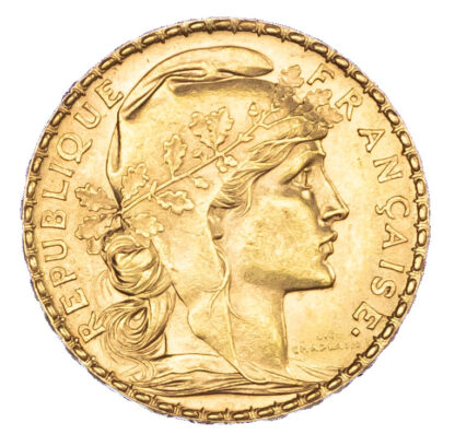 France, Third Republic (1870-1940), gold 20 Francs, 1908
