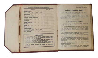 A World War Two, Who Was Captured at Dunkirk in 1940, Prisoner of War AB 64 Soldier’s Service and Pay Book