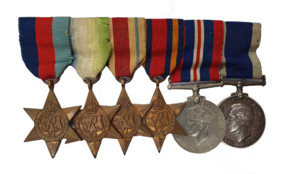 A World War Two Battle of the Atlantic, Mediterranean, Far East Campaigns Long Service Group of 6