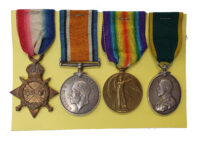 A Great War, Territorial, Mesopotamia Campaign, Group of 4 awarded to Lance Corporal Arthur Ansell, 5th Battalion The Queen’s (R.W.S) Regiment and Military Foot Police