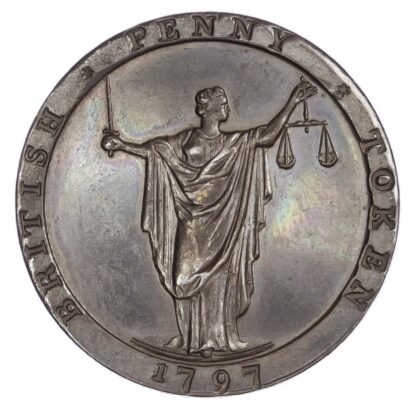 London, Kempson’s ‘London Gates’ penny token 1797