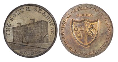 London, Skidmore’s ‘Clerkenwell Series’ Penny, The South Sea House, Threadneedle St.