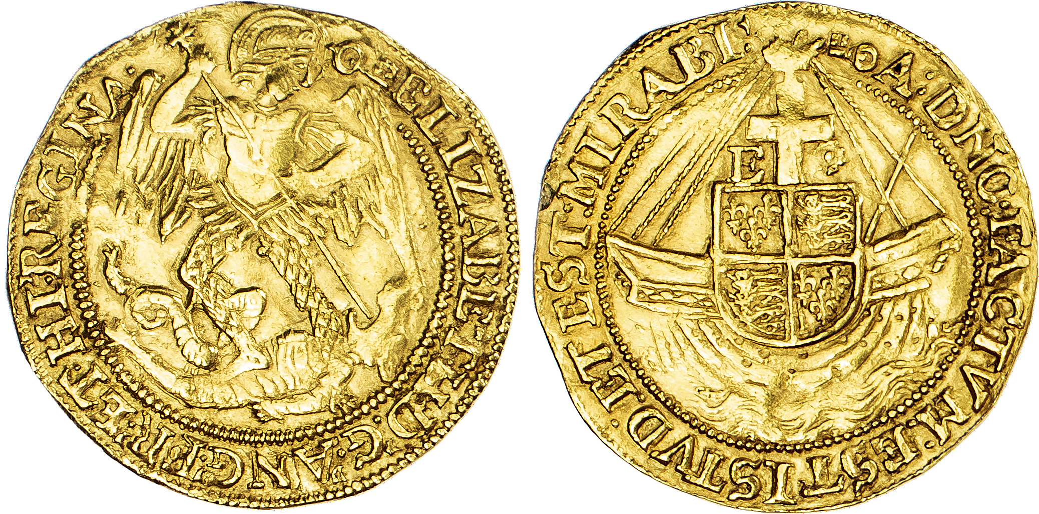 Elizabeth I (1558-1603), Angel, sixth issue (1583-1600), mintmark Key