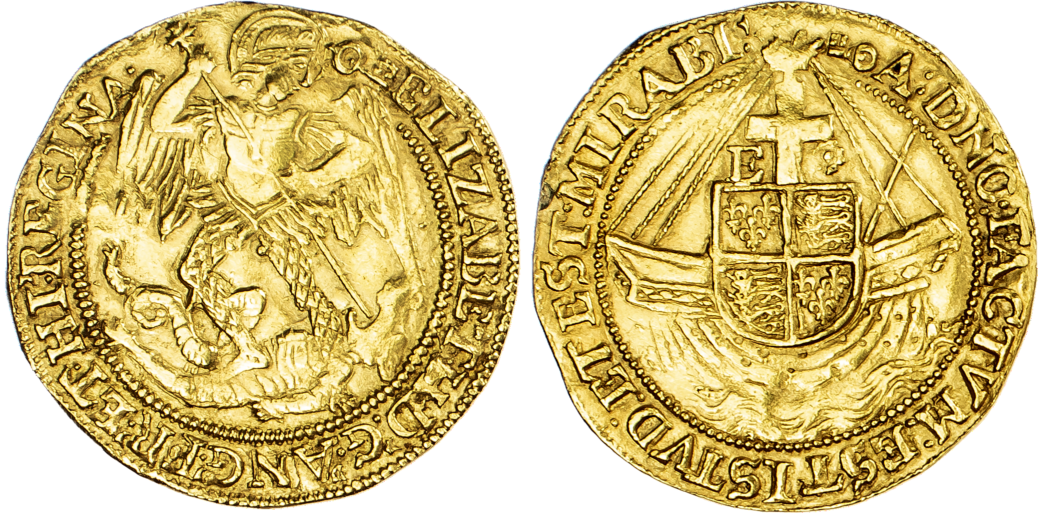Elizabeth I (1558-1603), Angel, sixth issue (1583-1600), mintmark Key