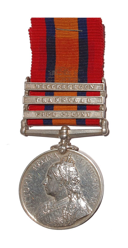 Queen’s South Africa Medal, 2nd type, 3 clasps, Cape Colony, Transvaal, Wittebergen