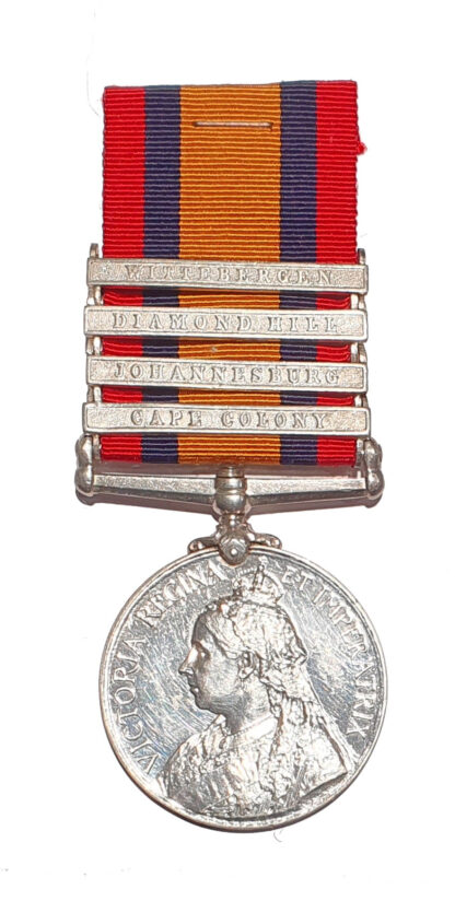 A Casualty Queen’s South Africa Medal awarded to Corporal W. Hoad, 1st, Battalion’s Royal Sussex Regiment