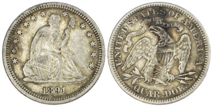 USA, Seated Liberty, silver Quarter Dollar, 1891