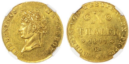 Germany, Westphalia, Hieronymus Napoléon (1807-1813), gold 10 Thaler