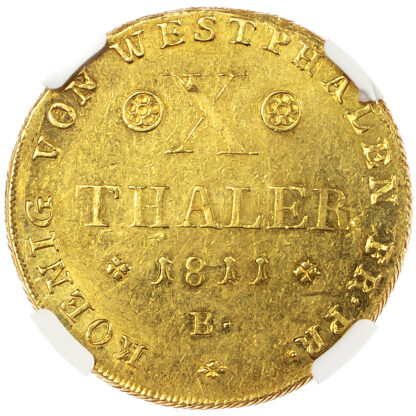Germany, Westphalia, Hieronymus Napoléon (1807-1813), gold 10 Thaler