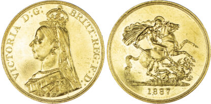 Victoria (1837-1901), Five Pounds, 1887