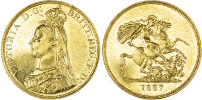 Victoria (1837-1901), 1887 Five Pounds. Jubilee Type