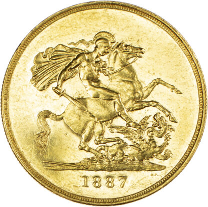 Victoria (1837-1901), 1887 Five Pounds. Jubilee Type