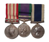 A Malaya, Borneo Long Service Group of three awarded to Petty Officer (Air Fitter) E.V. Osborne