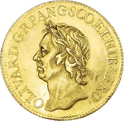Oliver Cromwell (1656-58), Gold Broad of twenty shillings, 1656