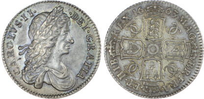 Charles II (1660-85), Shilling, 1663, first laureate and draped bust