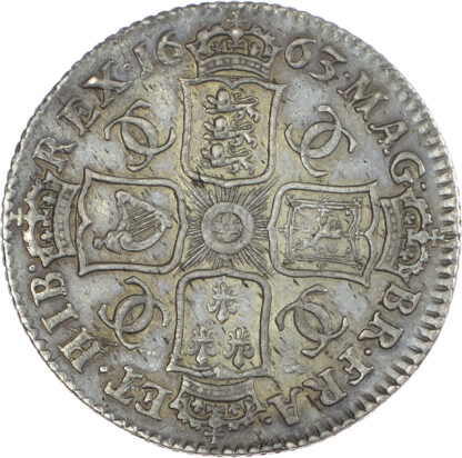 Charles II (1660-85), Shilling, 1663, first laureate and draped bust