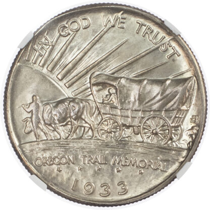 USA, Oregon Trail Memorial, silver Half Dollar, 1933, Denver - MS 66