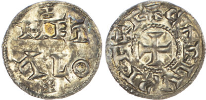 France, Carolingians, temp. Louis d'Outremer – Lothaire (936-986), silver Denier - rare type