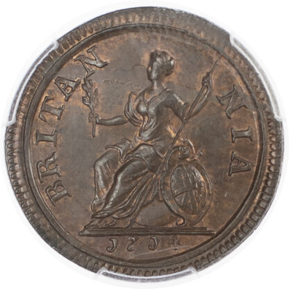 Anne (1702-14) Copper Specimen Pattern Farthing, 1714