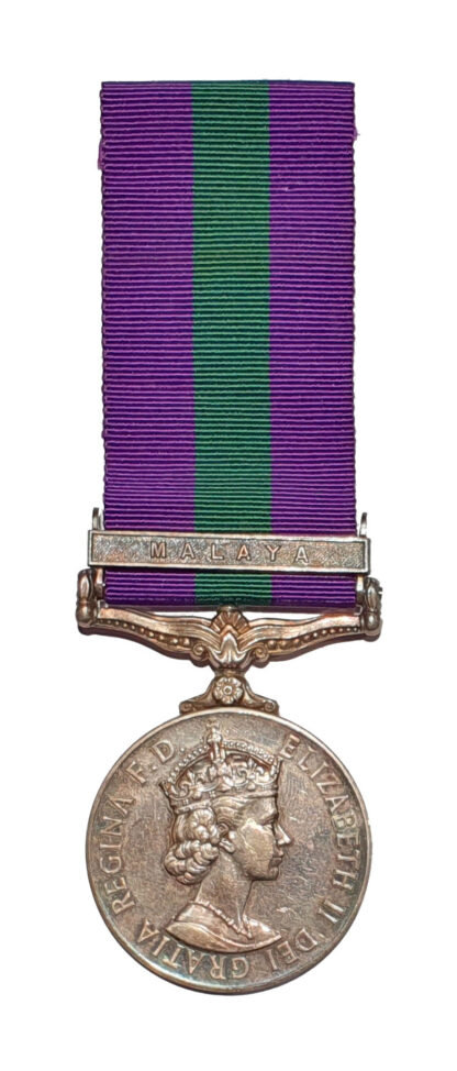 General Service Medal 1918-62, EiiR, one clasp, Malaya, awarded to Private B.L. Arge