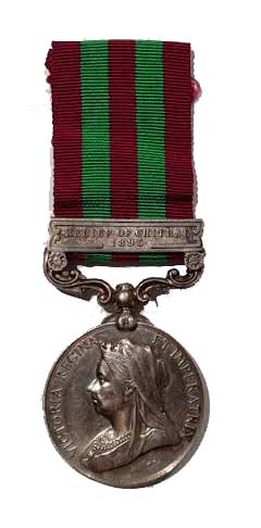 India Medal 1895-1902, QVR, one clasp, Relief of Chitral, awarded to Corporal C. Edwards