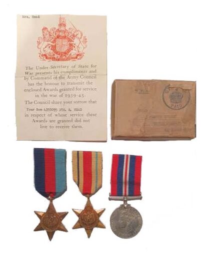 A Battle of Mersa Matruh Casualty Group of three awarded to Private Richard Head