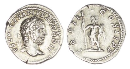 Geta as Augustus, Silver Denarius