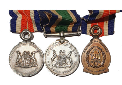 South African Prison Service Group of three awarded to Lieutenant J.J. Fourie
