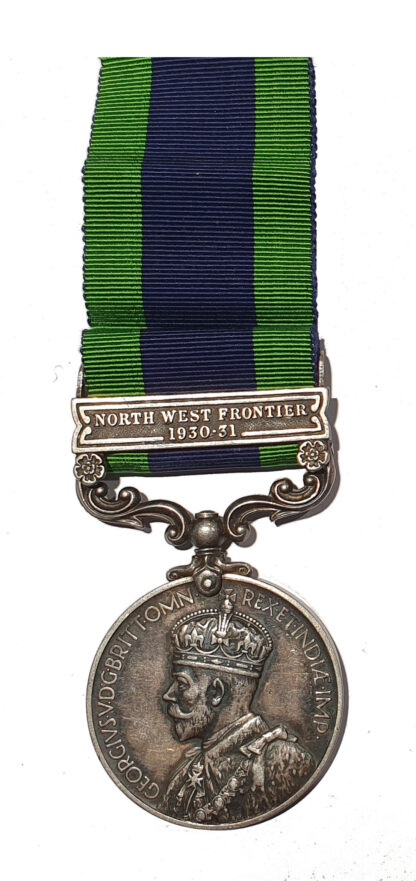 India General Service Medal 1908-35, one clasp North West Frontier 1930-31 awarded to Gunner W.D. Smith