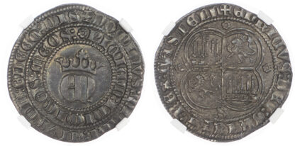 Spain, Kingdom of Castile and León, Enrique II (1369-1379), silver Real - AU 58