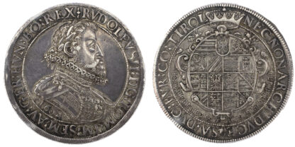 Austria, Rudolf II (1576-1612), silver Double Taler, 1604 - AU 58