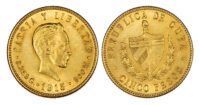 Cuba, Republic, gold 5 Pesos, 1915
