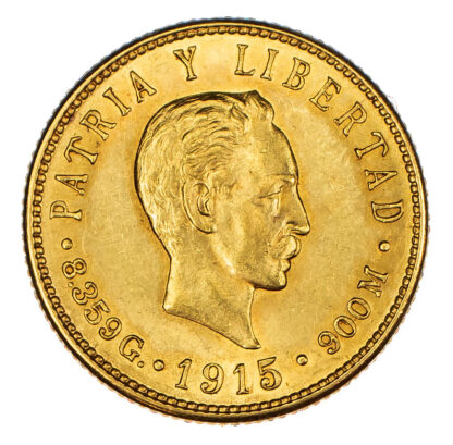 Cuba, Republic, gold 5 Pesos, 1915