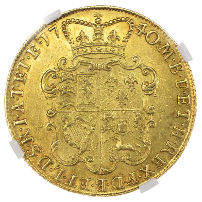 George II (1727-60), Two Guineas, 1740, 40 struck over 39