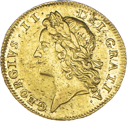 George II (1727-60), Half-Guinea, 1739, young laureate head