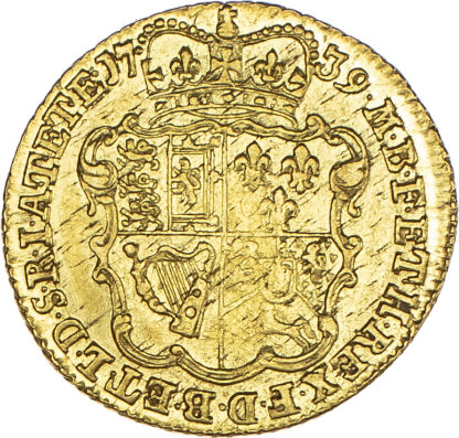 George II (1727-60), Half-Guinea, 1739, young laureate head