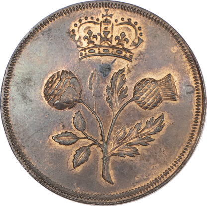 Anne (1702-1714). Post Union. Pattern Copper Halfpenny by Crocker,