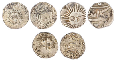 India, Princely States, Indore, Shivaji Rao (1886-1903), silver ½ Rupee, ¼ Rupee, ⅛ Rupee