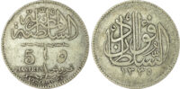 Egypt, Fuad I (as sultan, AH 1336-1341 / 1917-1922 AD), silver 5 Piastres