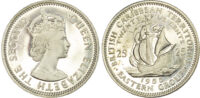British Caribbean Territories, Elizabeth II (1952-2022), silver Proof 25 Cents