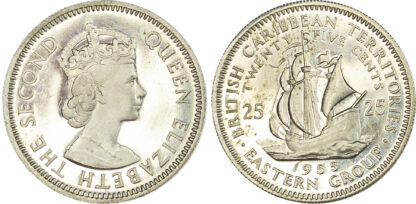 British Caribbean Territories, Elizabeth II (1952-2022), silver Proof 25 Cents