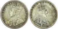 India, EIC, George V (1910-1936), silver Rupee – full obverse brockage