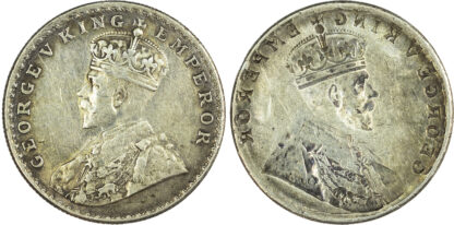 India, EIC, George V (1910-1936), silver Rupee – full obverse brockage