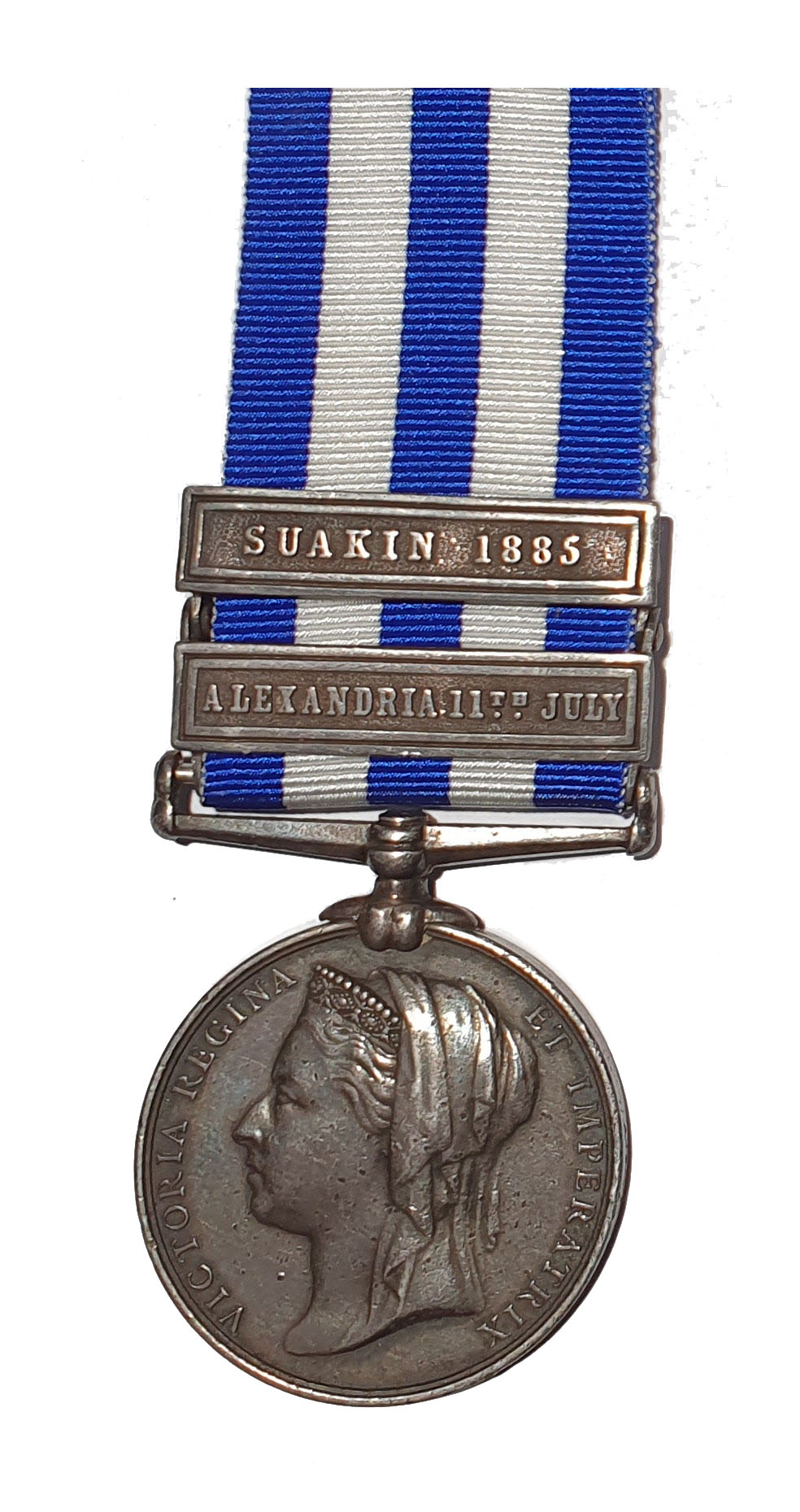Egypt Medal 1882-89, two clasps, Alexandria 11th July, Suakin 1885