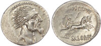 L. Hostilius Saserna, Silver Denarius